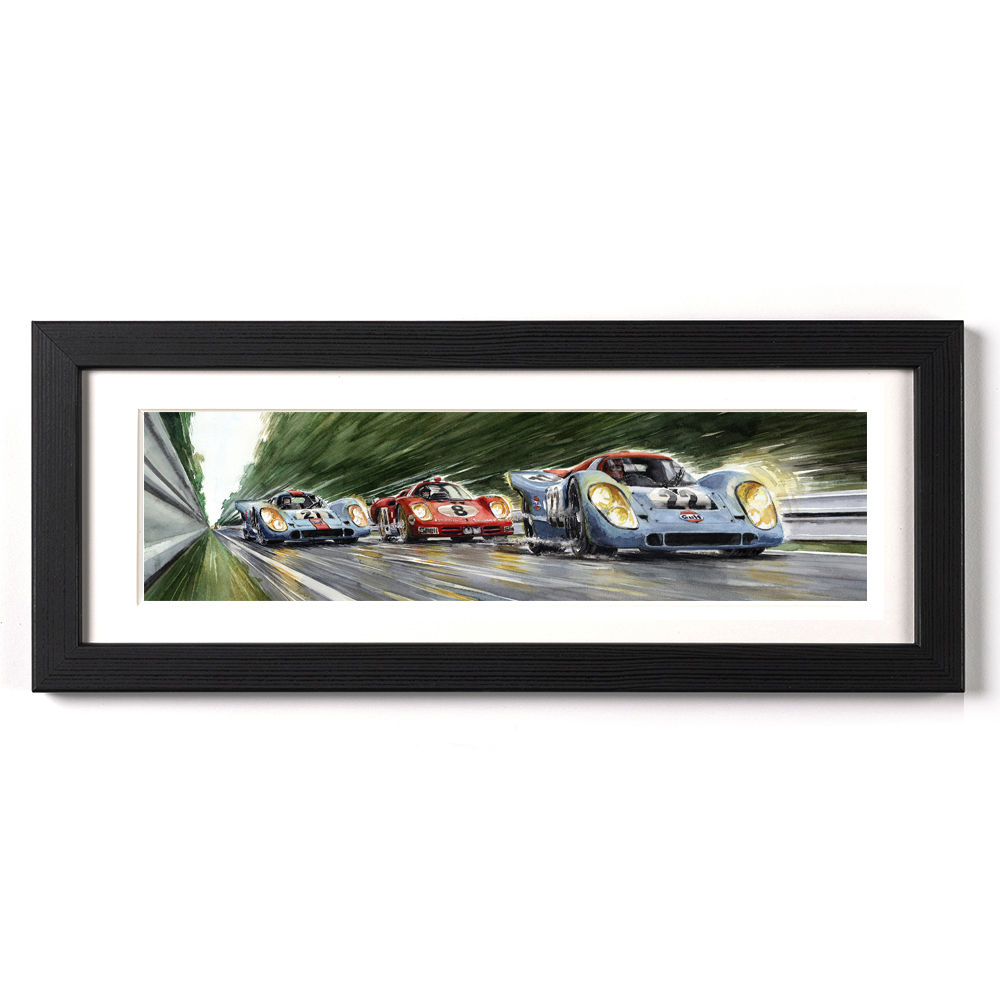 Uli Ehret Framed Print Le Mans Porsches